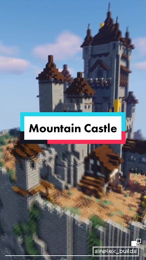 Medieval Mountain Castle Build in Minecraft