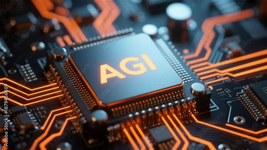 Artificial general intelligence chip on circuit board autonomous software development with deep learning technology, powerful ai agentic automation, and advanced circuit power systems