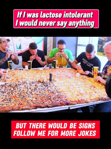 The lactose intolerance comments are some of my favorite. Obviously if you're lactose intolerant you should be steering clear of giant pizzas 🍕 I say obviously but there's one in every group @HEAVY D @itschaseparsons @Scott Eats @Wayne Algenio #pizzas #foodchallenge #trysomethingnew #lactoseintolerant #bigback