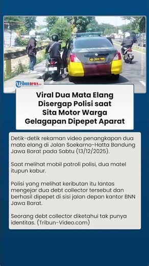 Detik-detik Dua Mata Elang Disergap Polisi saat Sita Motor Warga di Bandung, Coba Kabur saat Dipepet