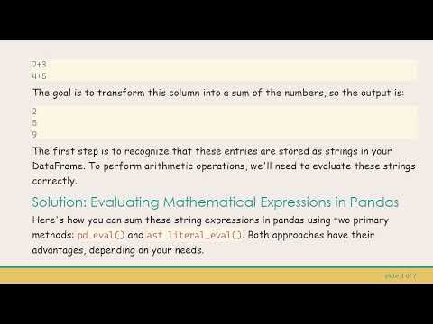 Efficiently Sum String Expressions in Pandas: A Guide to Cleaning Data