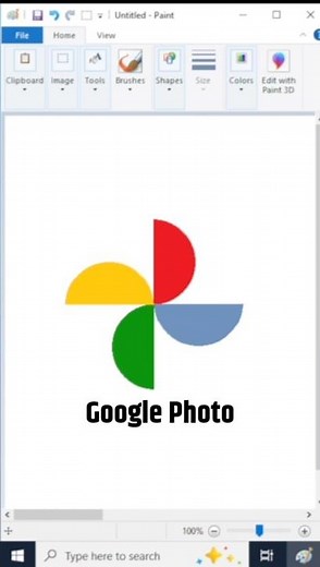 Ms Paint Draw | Ms paint Drawing | ms paint google photo draw | #shorts #painting