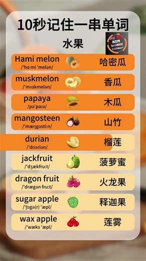 Kim’s English | Remember 10 Fruit Names in 10 Seconds! | Learn Common English Fruit Vocabulary Ea...