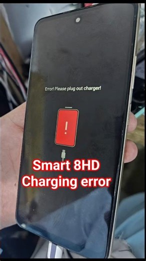 infinix smart 8HD Charging error smart 8 error please plug out charger #infinix #charging