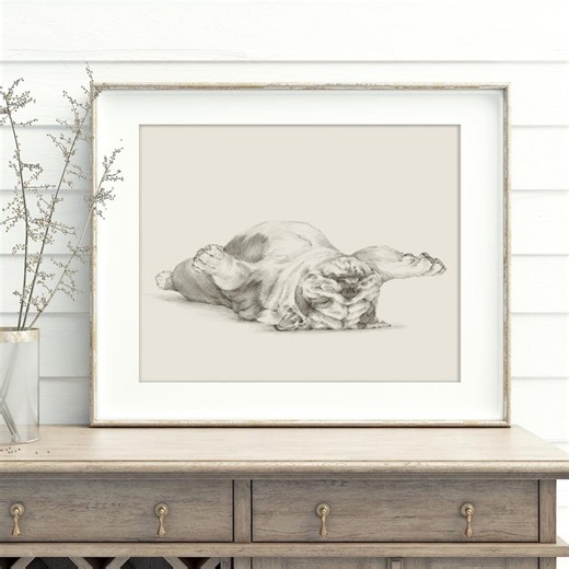 Bulldog Sketch Art Print: Whimsical Pencil Drawing by Ethan Harper - Etsy