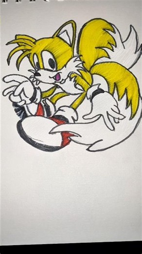 Cute Tails Drawing 🦊💛 | Sonic Cartoon Character Art #Tails #SonicTheHedgehog #CuteDrawing