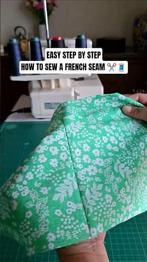 Easy Step By Step How To Sew A French Seam ✂️🧵 #sewing #sewingtutorial #frenchseam #shorts
