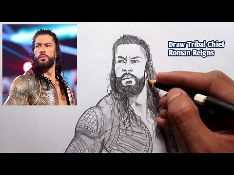 how to draw tribal chief roman reigns easy step by step | drawing tutorial