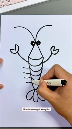 6.3K views · 34 reactions | A very simple and good-looking crayfish 咽 simple drawing is here, try it quickly | Art, Crafts and Journals | Facebook