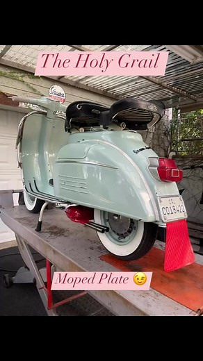 4.4K views · 58 reactions | 1967 Vespa S from Switzerland  on the lift for a extensive service. Note the mistaken registering as a moped which works which is great because only register-able once for a $25 fee | Scooters Bellissimo | Facebook