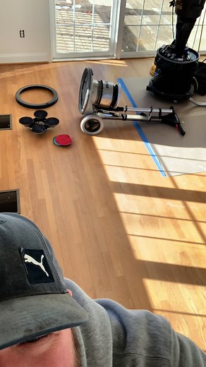 Stain samples going down for a very large job in the near future. #stains #color #pick #pickone #bona #duraseal #selection #hardwood #fyp #bigmoney