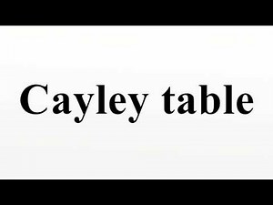 Cayley table