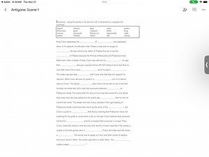 Safari 8:34 AM Thu Nov 21Antigone: Scene 1Directions: Using... | Filo