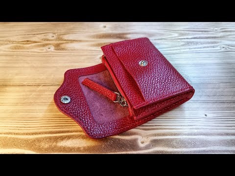 Make a leather wallet/ woman's leather wallet [Free pattern]