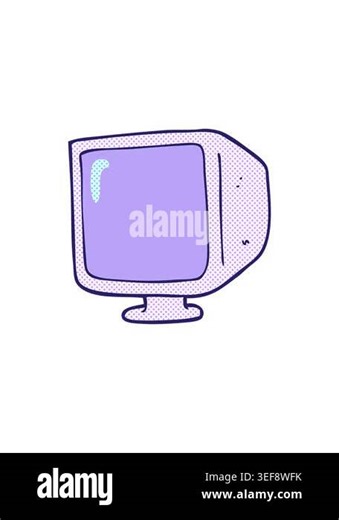sales flash animation of freehand drawn cartoon old computer monitor Stock Video Footage - Alamy
