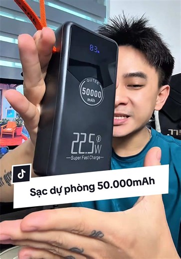 Sạc dự phòng 50.000mAh 1 cân 7 sạc nhanh pin trâu dùng bền #trikhang #sacduphong #sacduphong50000mah #sacduphonggutek
