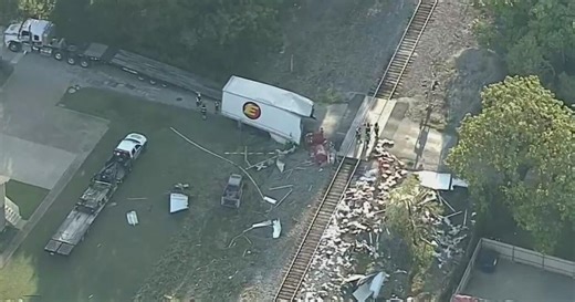 Train crashes into big rig near downtown Terrell, officials say