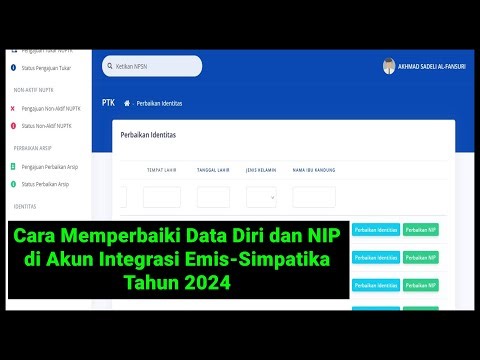 Cara Memperbaiki Data Diri & NIP salah di Akun Integrasi Emis Simpatika Tahun 2024