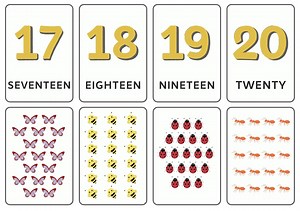 Printable Flash Cards for Numbers 1 to 20 -- Counting With Animals - Etsy New Zealand