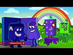 Numberblocks and Color Blocks Making Rainbows With Indigo and Violet
