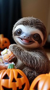 Candy! 🎃🦥 #cute #happy #sloth | Nebelschaf Art