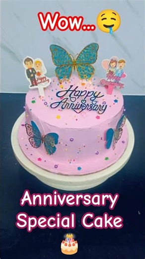 Marriage Anniversary Special Cake Design🎂 Simple & Beautiful Cake Decoration Ideas #ytshorts #shorts