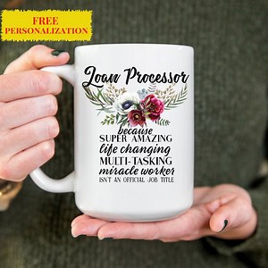Personalized Loan Processor Gift for Women L Thank You, Appreciation, Birthday, Christmas, Going Away Present L Custom Name Floral Cup - Etsy