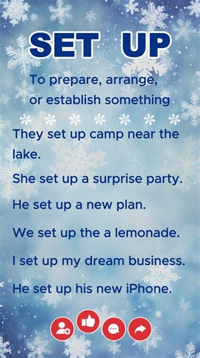 SET UP Phrasal Verbs in English with Meaning and Examples