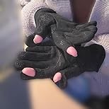 KXF Women’s Winter Warm Thermal Touchscreen 2-Finger-Less Slim Cut Anti-Slip Suede Gloves for Cold Weather Women Cycling