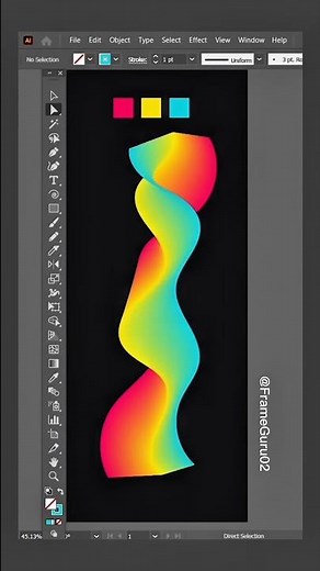 Neon Wave Effect in Illustrator | Glowing Line Design Tutorial ✨