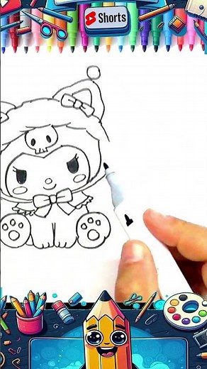 Como Dibujar a KUROMI y HELLO KITTY 😻🖤 | Paso a Paso | Para NIÑOS