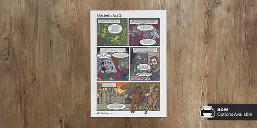 Macbeth Act Two Summary Comic Strip