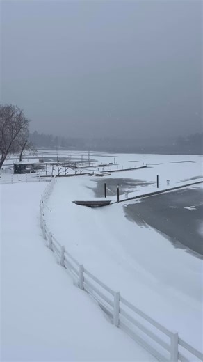 Snow day at Swan Bay!! Our waterfront pavilion offers such amazing views 🤩 What event would you like to see up there in 2026?! #1000islands #swanbayresort #rvresort | Swan Bay Resort - 1000 Islands Premier RV Park & Marina