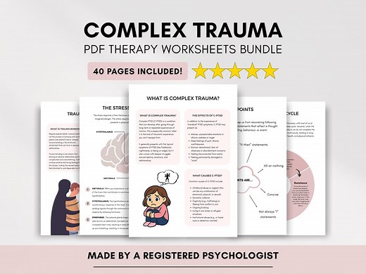 Complex Trauma Worksheets: PTSD, Stress Response, and Trauma Iceberg (digital Download) - Etsy