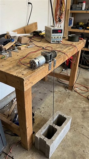 Can a Mini DC 775 Motor lift a Heavy concrete block? 😱⚙️ #shorts #hightorque #trending
