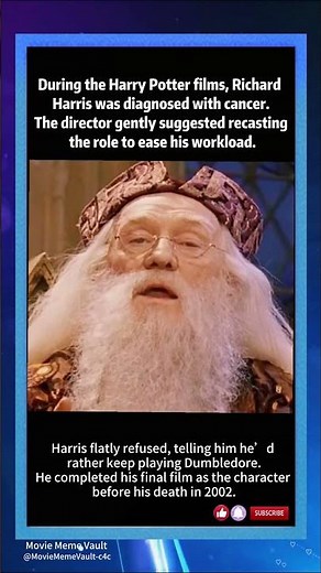 The Heartbreaking Reason Richard Harris Refused To Be Recast As Dumbledore#flim