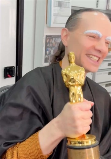 It’s Oscars weekend and this is a REAL Academy Award! The brilliant makeup artist Kate Biscoe, who makes my face every day on The Shards, won this for Vice…and I may never give it back!