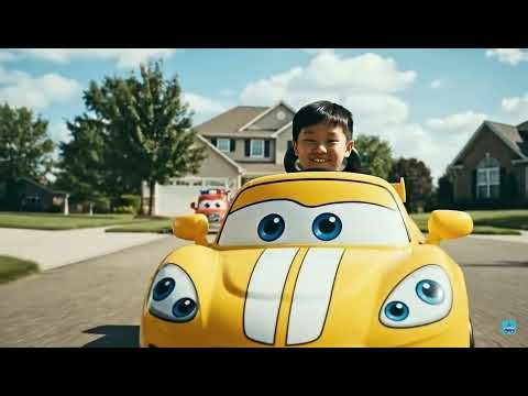 Kid Shows Off His Amazing Helper Car Collection! 🚗✨ | Cute Cartoon Cars in the Garage