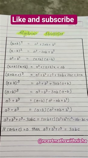 Important algebraic formulas for all classes #formula#shortsviral #mathematics