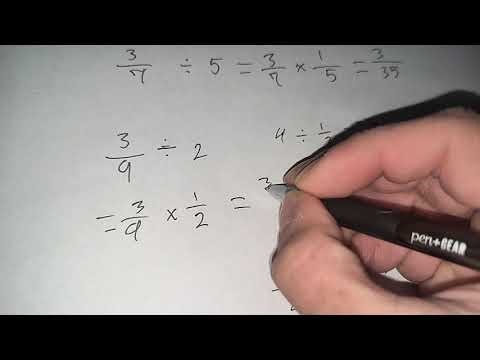 Dividing fractions by whole numbers, examples. (5th grade math)
