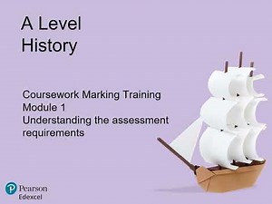 Edexcel A Level History Coursework Marking Module 1