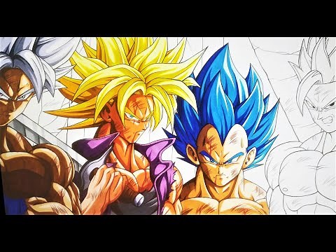 Drawing Goku, Trunks, Vegeta & Gohan | Commission #27