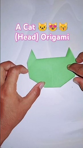Let's Make a Easy Origami "A CAT (HEAD)" Tutorial for BEGINNER#homemadepapercraft #origami #shorts