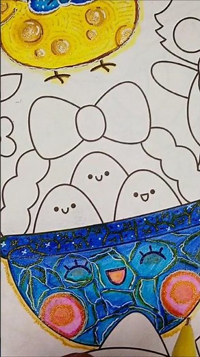 Cute doodle coloring 🥰🎀 color with me 🥹✨ #colorwithme #doodle