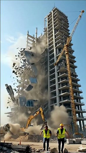 Workers Run For Their Lives as Skyscraper Collapses! 😱