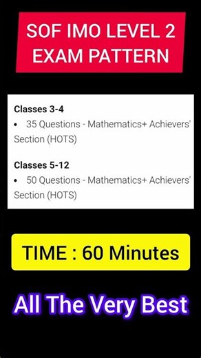SOF IMO Level 2 Exam Pattern