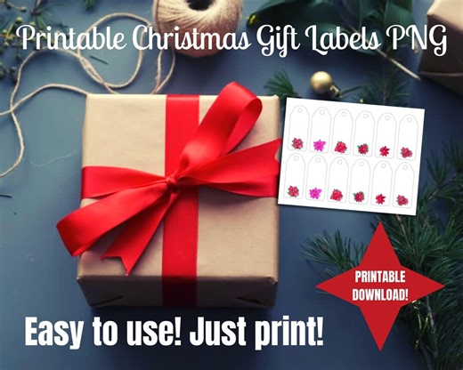 Christmas Gift Tags Printable and Easy to Use for Gift Giving Last Minute Gifts