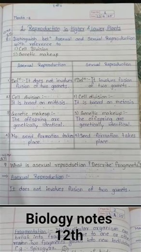 12 th biology 1st chapter reproduction in lower and higher plants