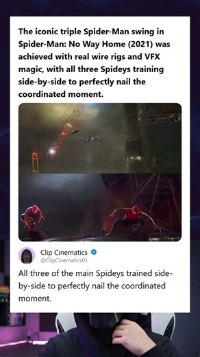 Spider-Man No Way Home 2021 Triple Spider-Man Swing Used Real Wire Rigs and VFX Magic