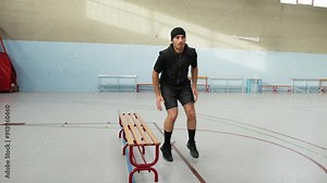 Explosive Jump Squat With Bench Jump To Strengthen Quadriceps